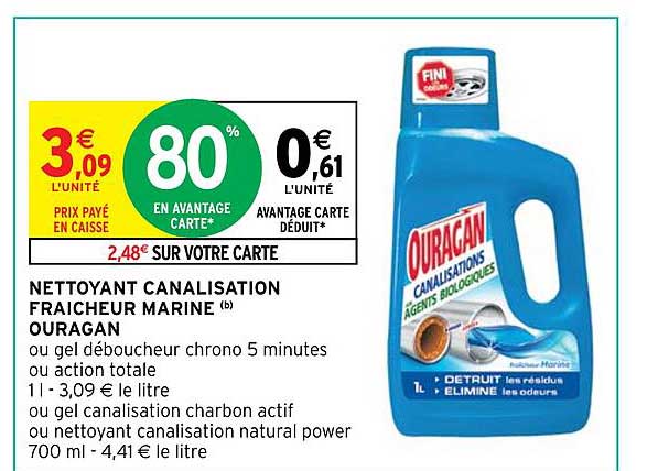 nettoyant canalisation fraîcheur marine ouragan
