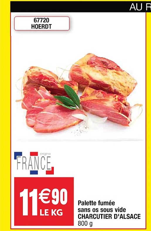 palette fumée sans os sous vide charcutier d'alsace