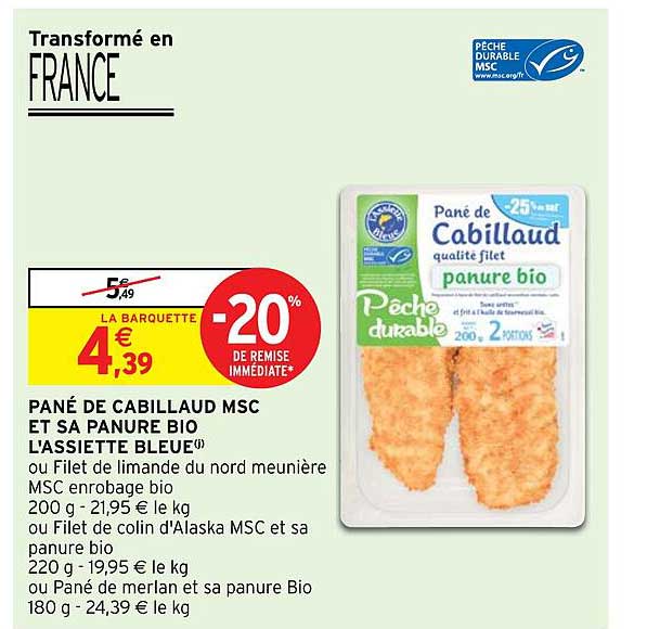 pané de cabillaud msc et sa panure bio l'assiette bleue
