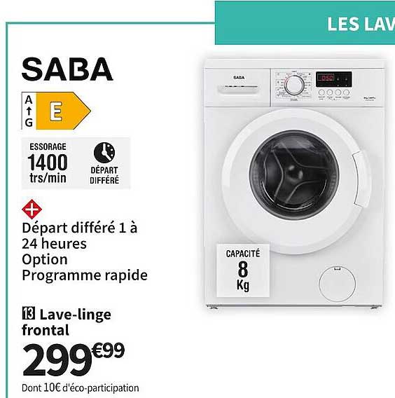 saba lave-linge frontal