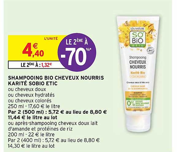 shampooing bio cheveux nourris karité sobio étic