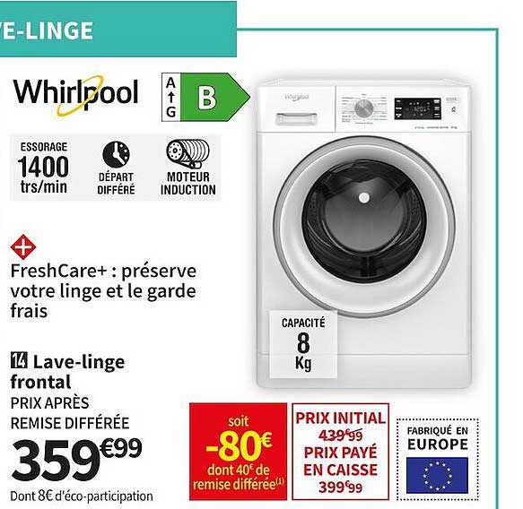 whirlpool lave-linge frontal