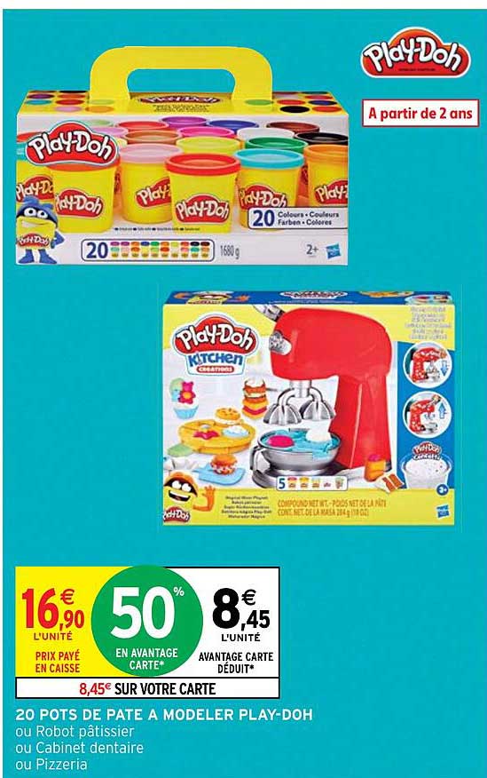 20 pots de pâte à modeler play-doh