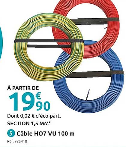 câble h07 vu 100 m