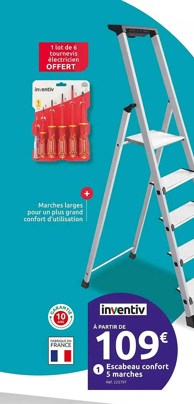 Escabeau Confort 5 Marches Inventiv