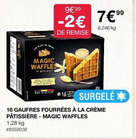 16 gaufres fourrées à la crème pâtissière - magic waffles