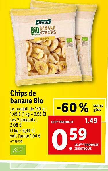 Alesto Chips De Banane Bio