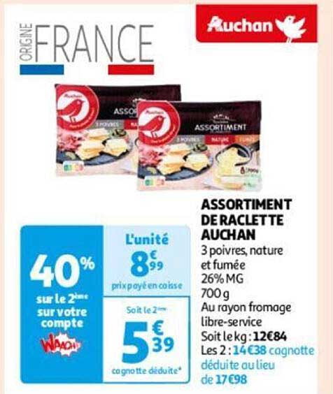 Assortiment De Raclette Auchan