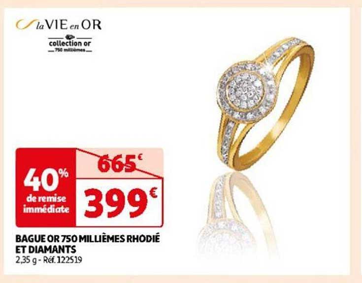 bague or 750 millièmes rhodié et diamants