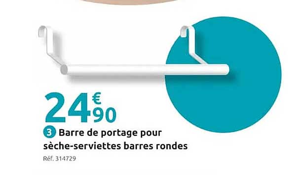 barre de portage pour sèche-serviettes barres rondes