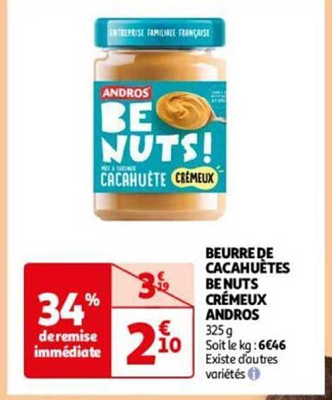beurre de cacahuètes be nuts crémeux andros