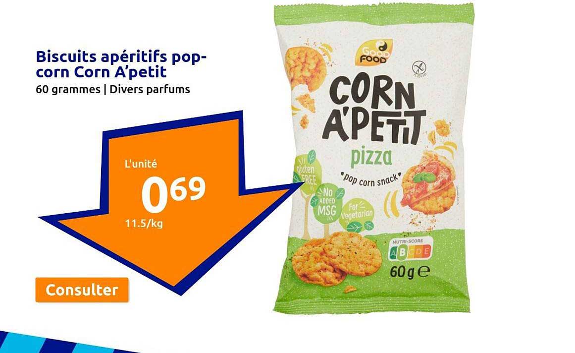 biscuits apéritifs popcorn corn a'petit