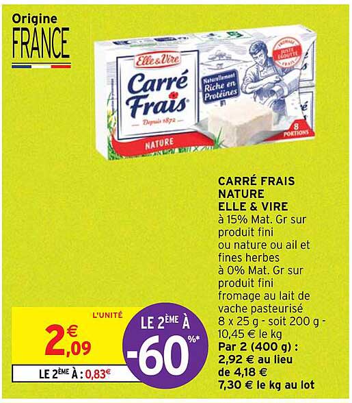 Carré Frais Nature Elle & Vire