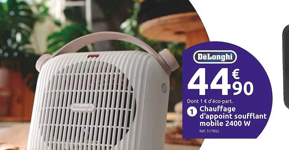 Chauffage D'appoint Soufflant Mobile 2400 W Dëlonghi