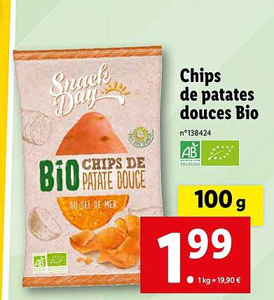chips de patates douces bio snack day
