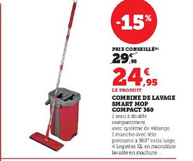 combiné de lavage smart mop compact 360