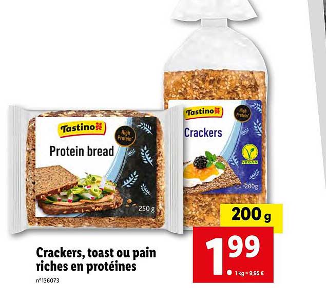 crackers, toast ou pain riches en protéines
