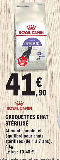croquettes chat stérilisé royal canin