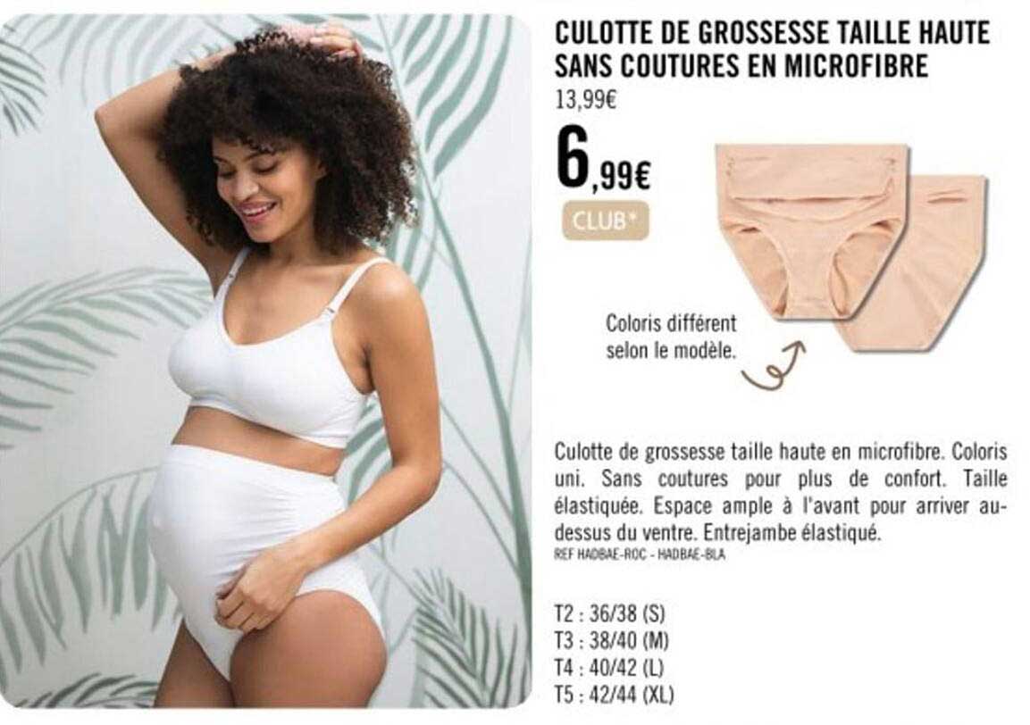 culotte de grossesse taille haute sans coutures en microfibre