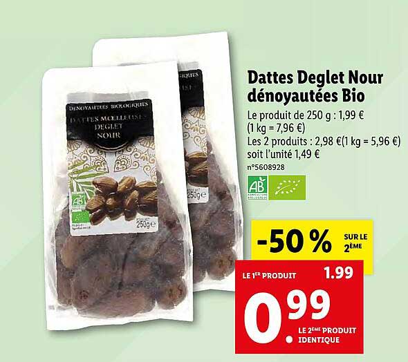 dattes deglet nour denoyautees bio