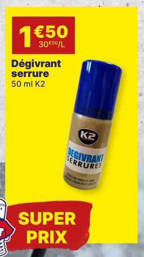 dégivrant serrure k2