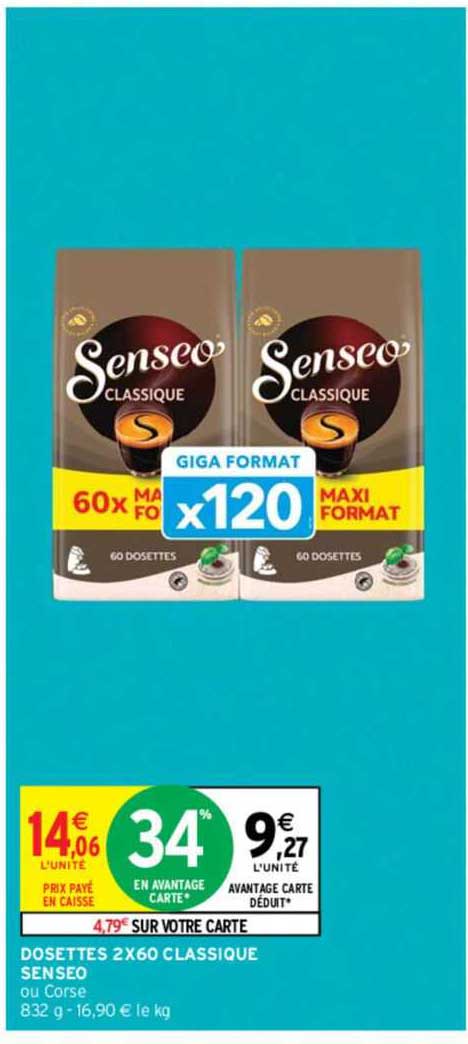 dosettes 2x60 classique senseo