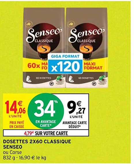 dosettes 2x60 classique senseo