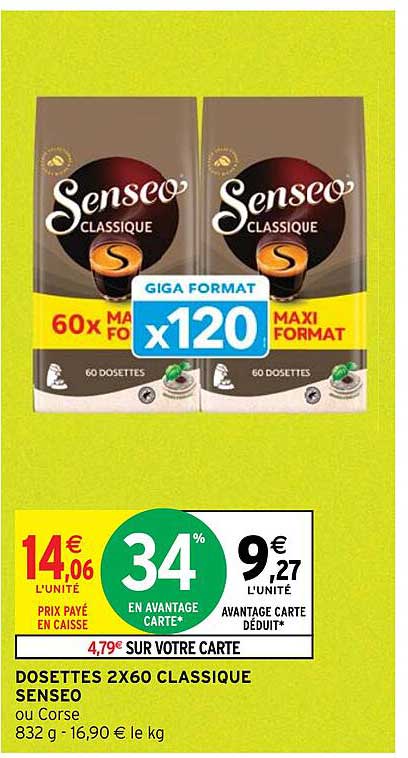 dosettes 2x60 classique senseo