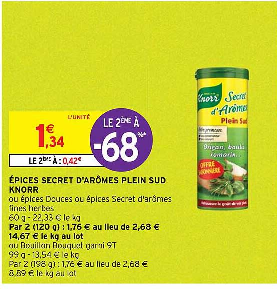 épices secret d'arômes plein sud knorr