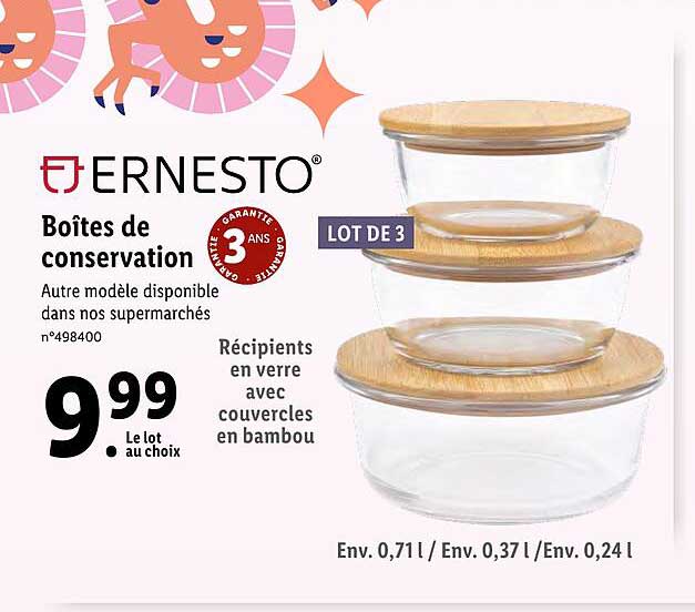 Ernesto Boîtes De Conservation
