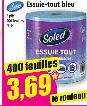 essuie-tout bleu soled