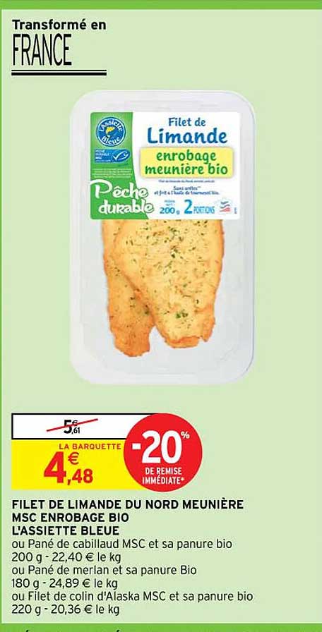 filet de limande du nord meuniere msc enrobage bio l'assiette bleue