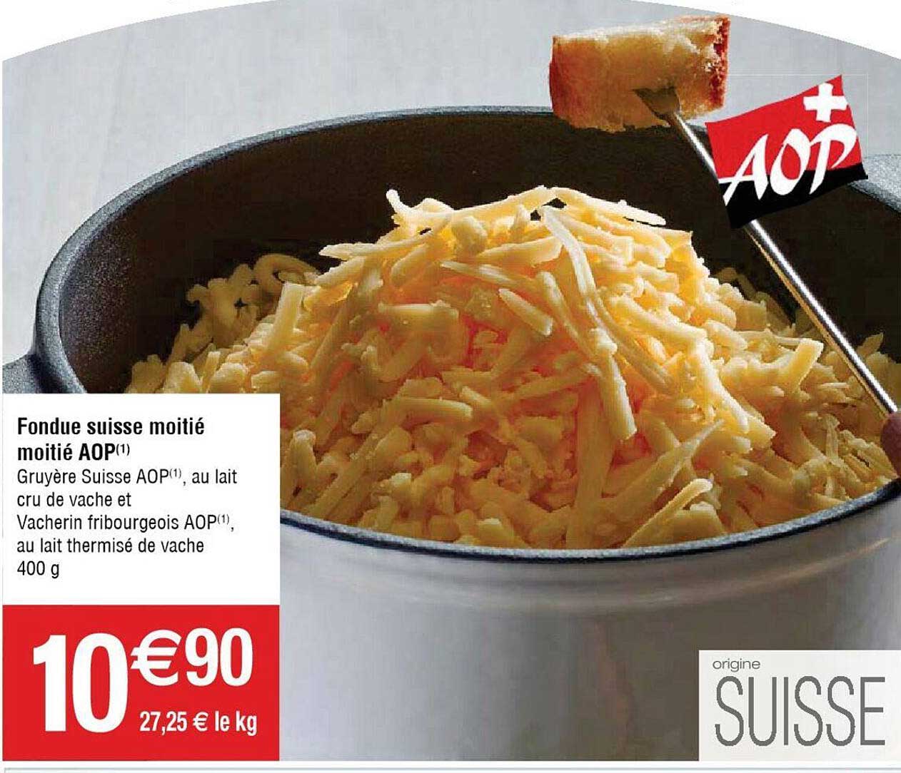 fondue suisse moitié moitié aop