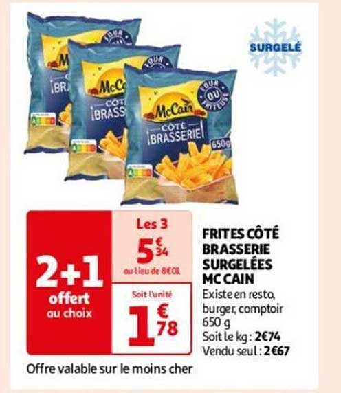 frites côté brasserie surgelées mc cain