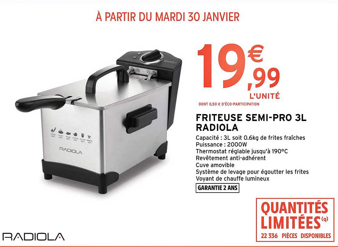 friteuse semi-pro 3 l radiola
