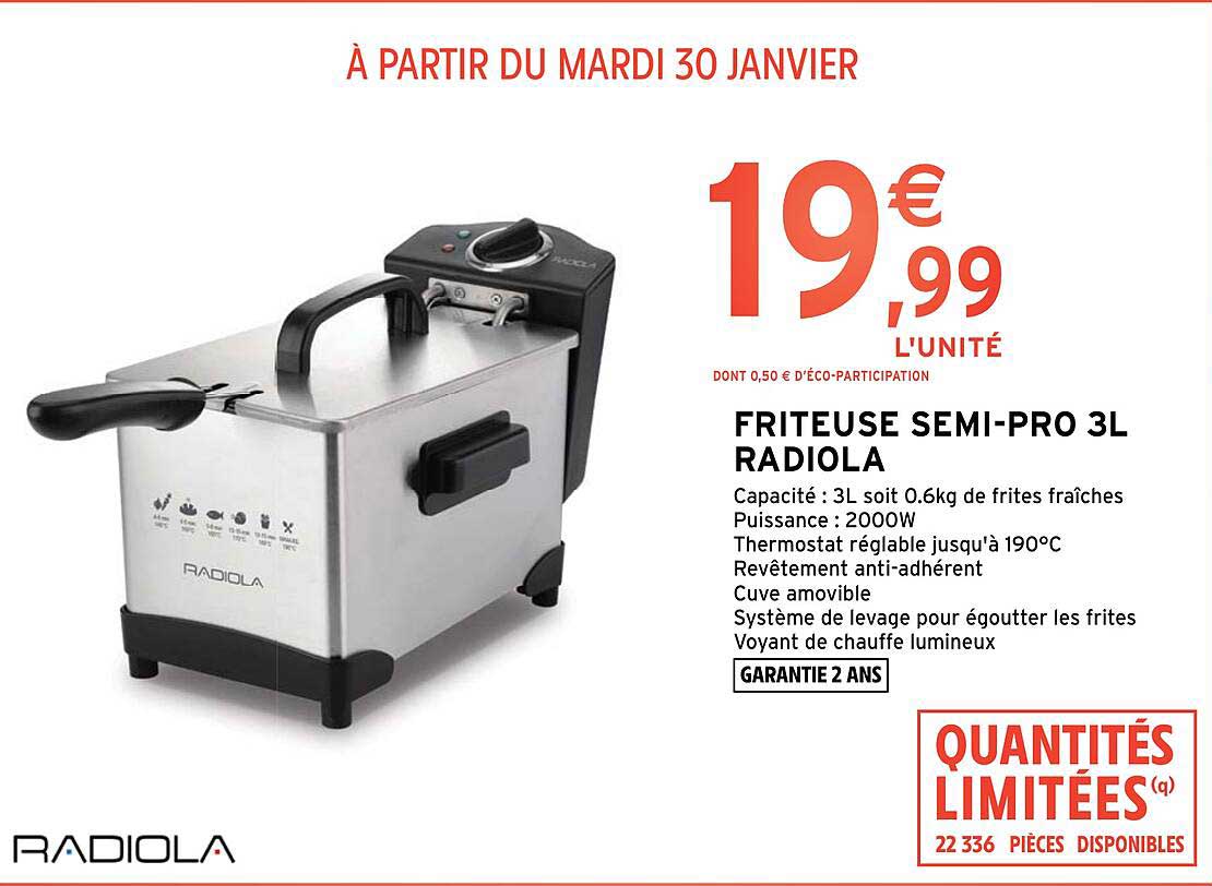 friteuse semi-pro 3l radiola