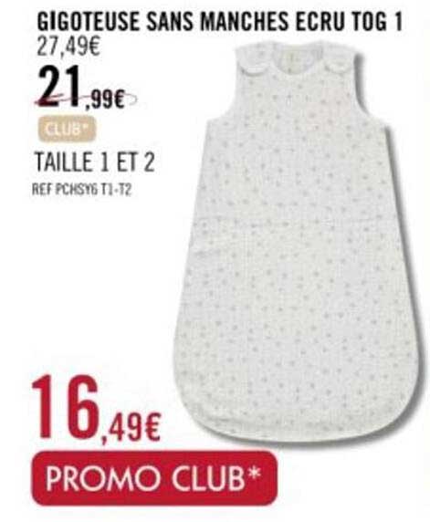 gigoteuse sans manches écru tog 1