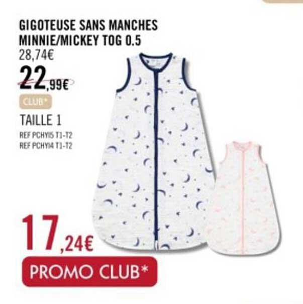 gigoteuse sans manches minnie/mickey tog 0.5