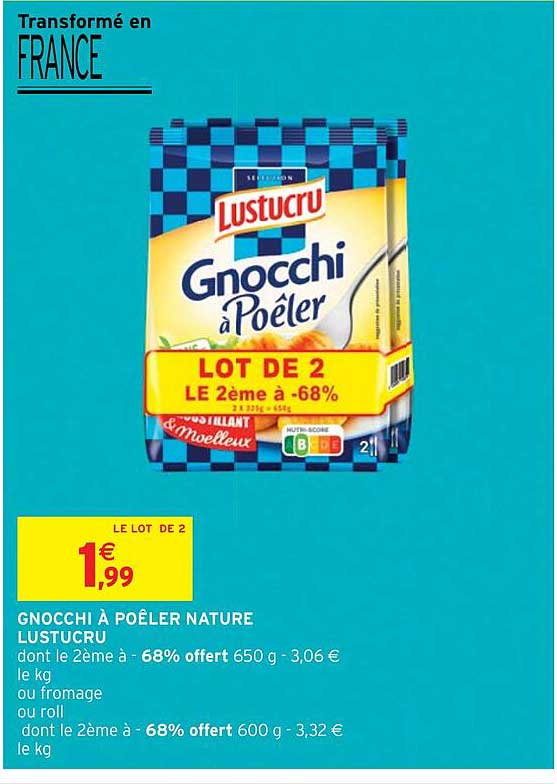 Gnocchi à Poêler Nature Lustucru