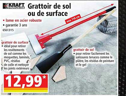 grattoir de sol ou de surface kraft werkzeuge