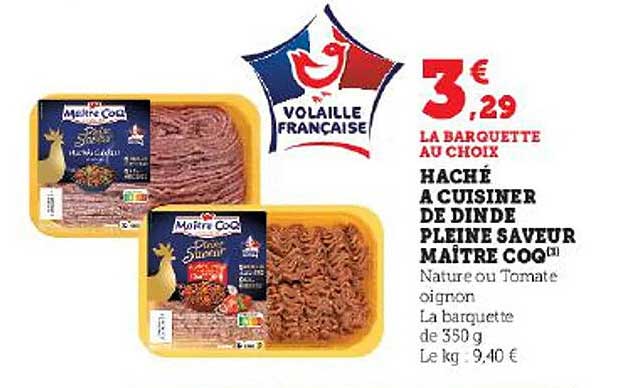haché à cuisiner de dinde pleine saveur maître coq