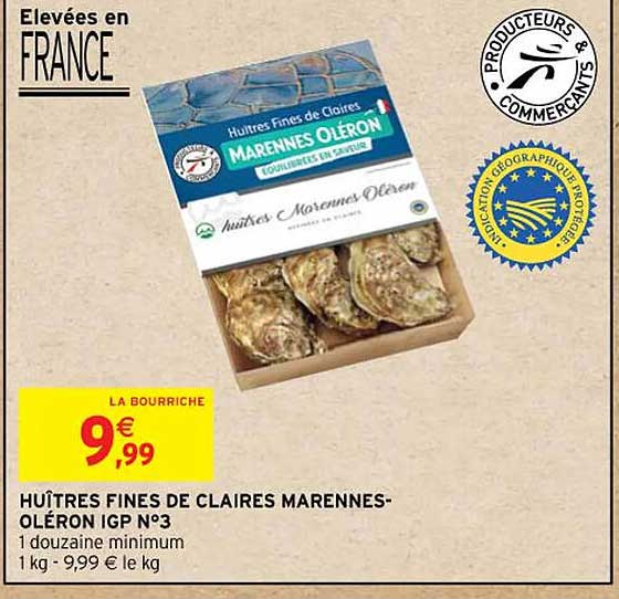 huitres fines de claires marennes-oleron igp n°3