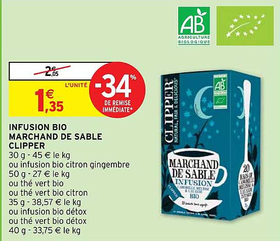 infusion bio marchand de sable clipper