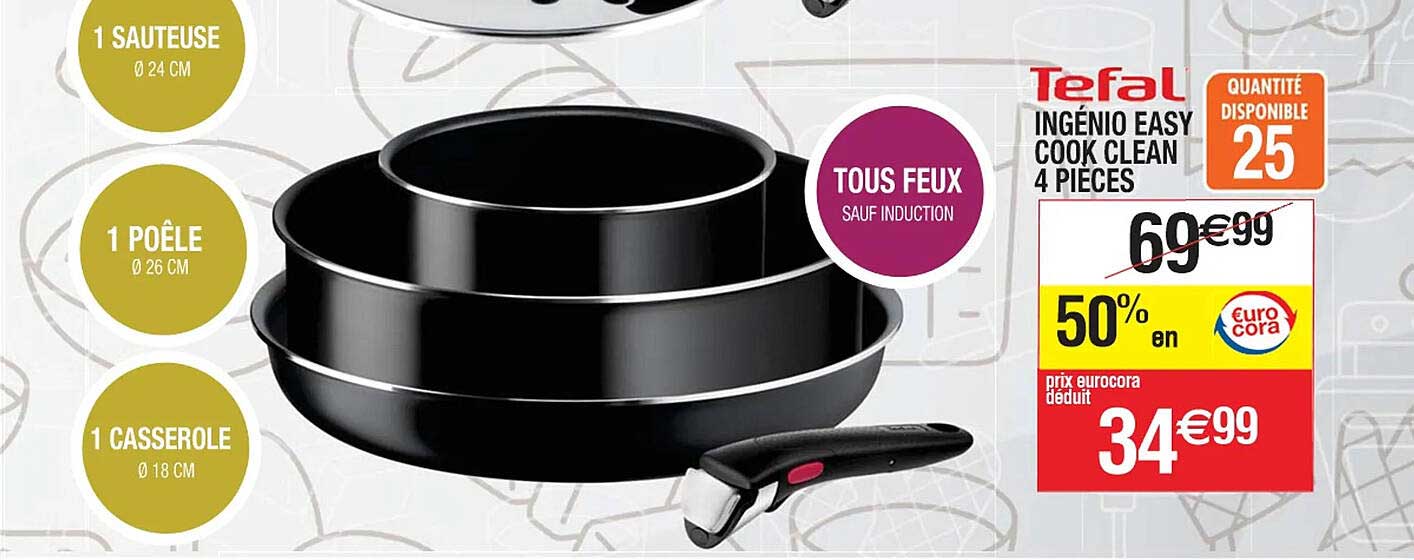 Ingénio Easy Cook Clean 4 Pièces Tefal