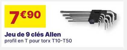 jeu de 9 clés allen