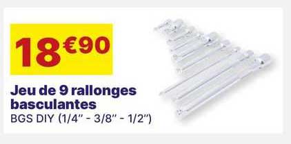 jeu de 9 rallonges basculantes