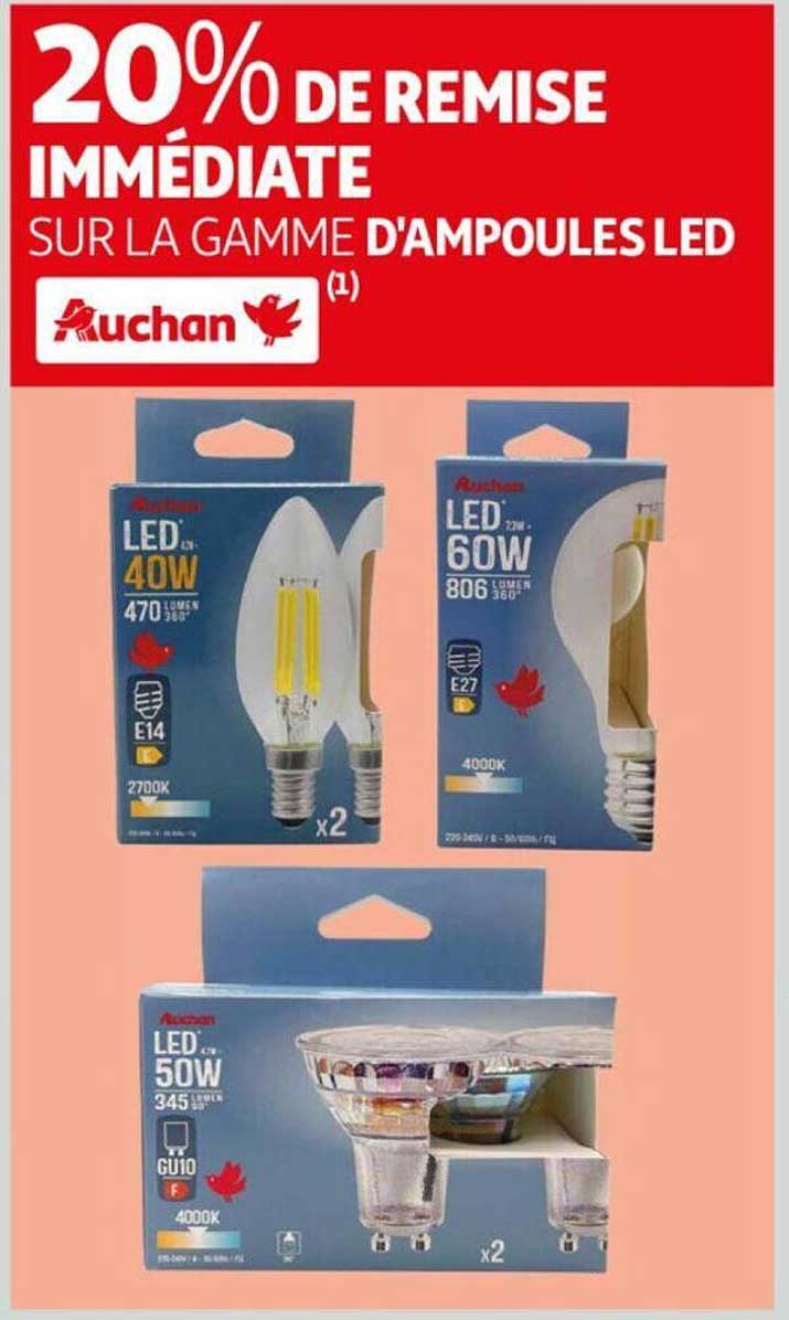 la gamme d'ampoules led auchan