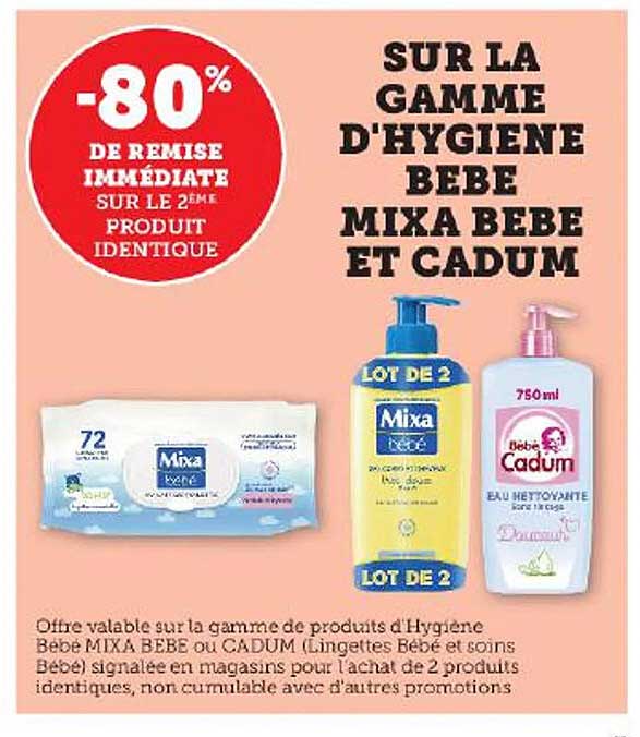 la gamme d'hygiène bébé mixa bébé et cadum