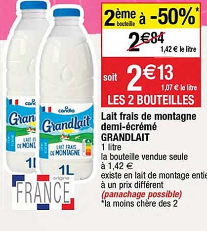 lait frais de montagne demi-écrémé grandlait