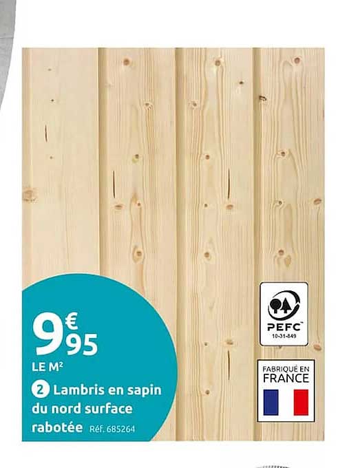 lambris en sapin du nord surface rabotée